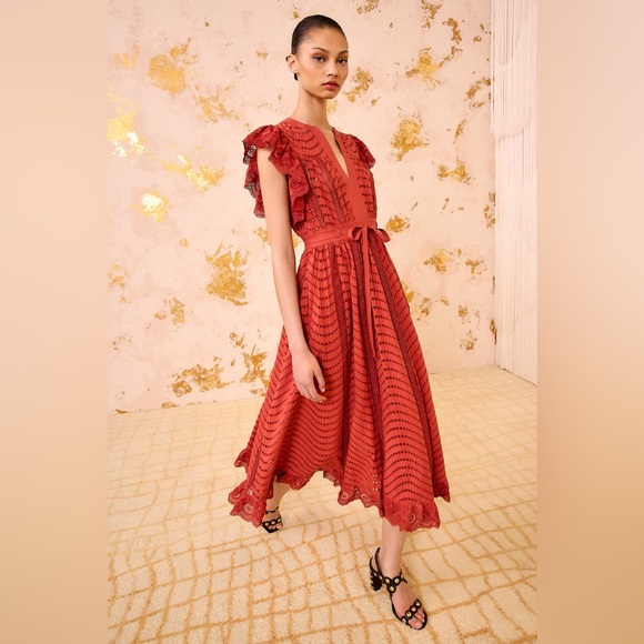Ulla Johnson Dresses & Skirts - Ulla Johnson Olga Flutter Sleeve Midi Dress, Sizr 6, $499